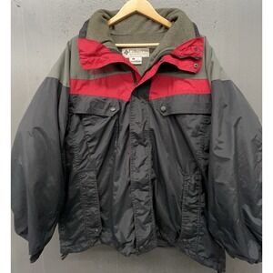 Vtg Columbia Bugaboo Interchange Jacket Men L Black 3-in-1 Ski Active Travel